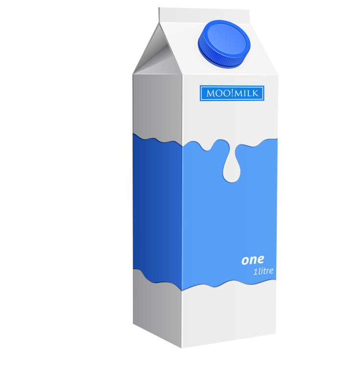 a carton of milk on a white background