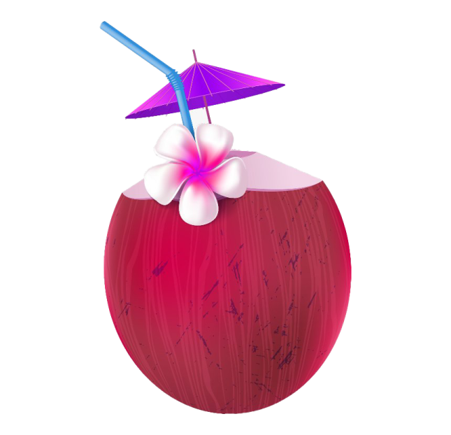 a coconut with a star on top of it