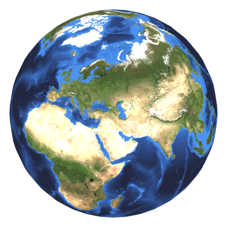 the earth with a white background