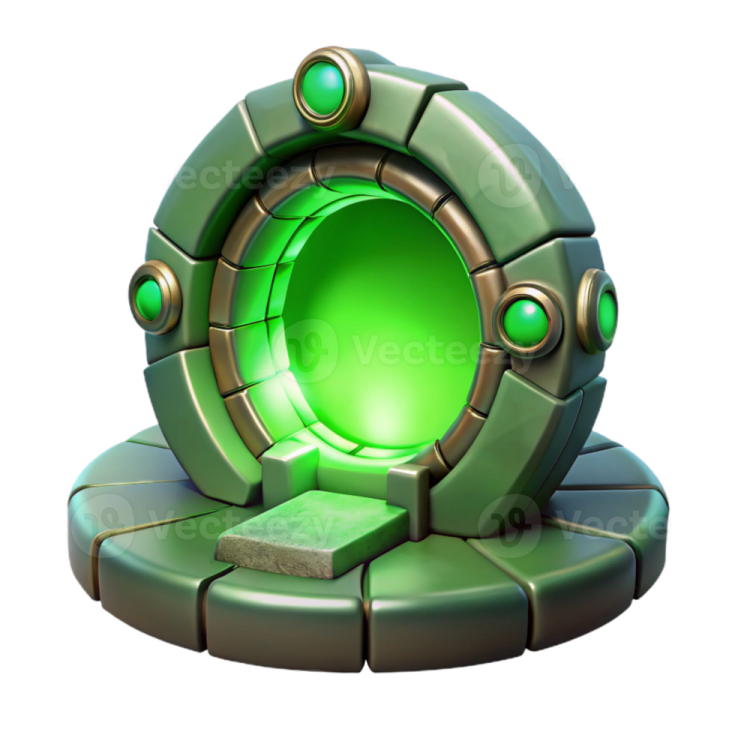 an image of a green portal on a white background