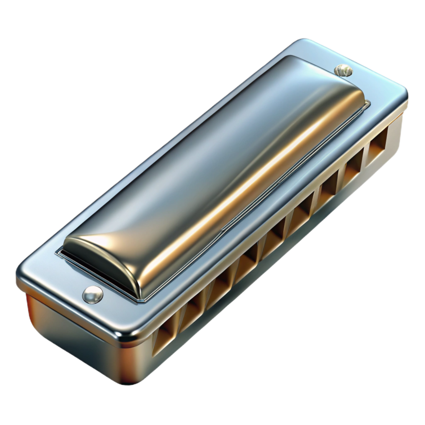 a harmonica on a white background
