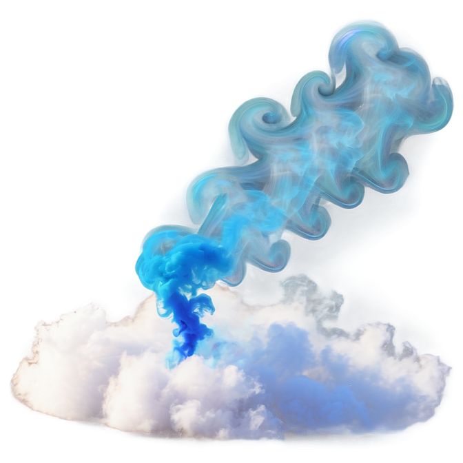 blue smoke coming out of a cloud