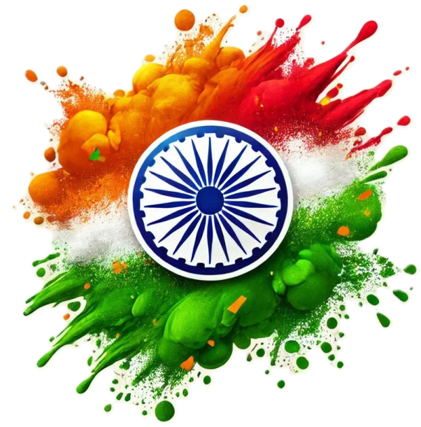 the indian flag painted on a white background