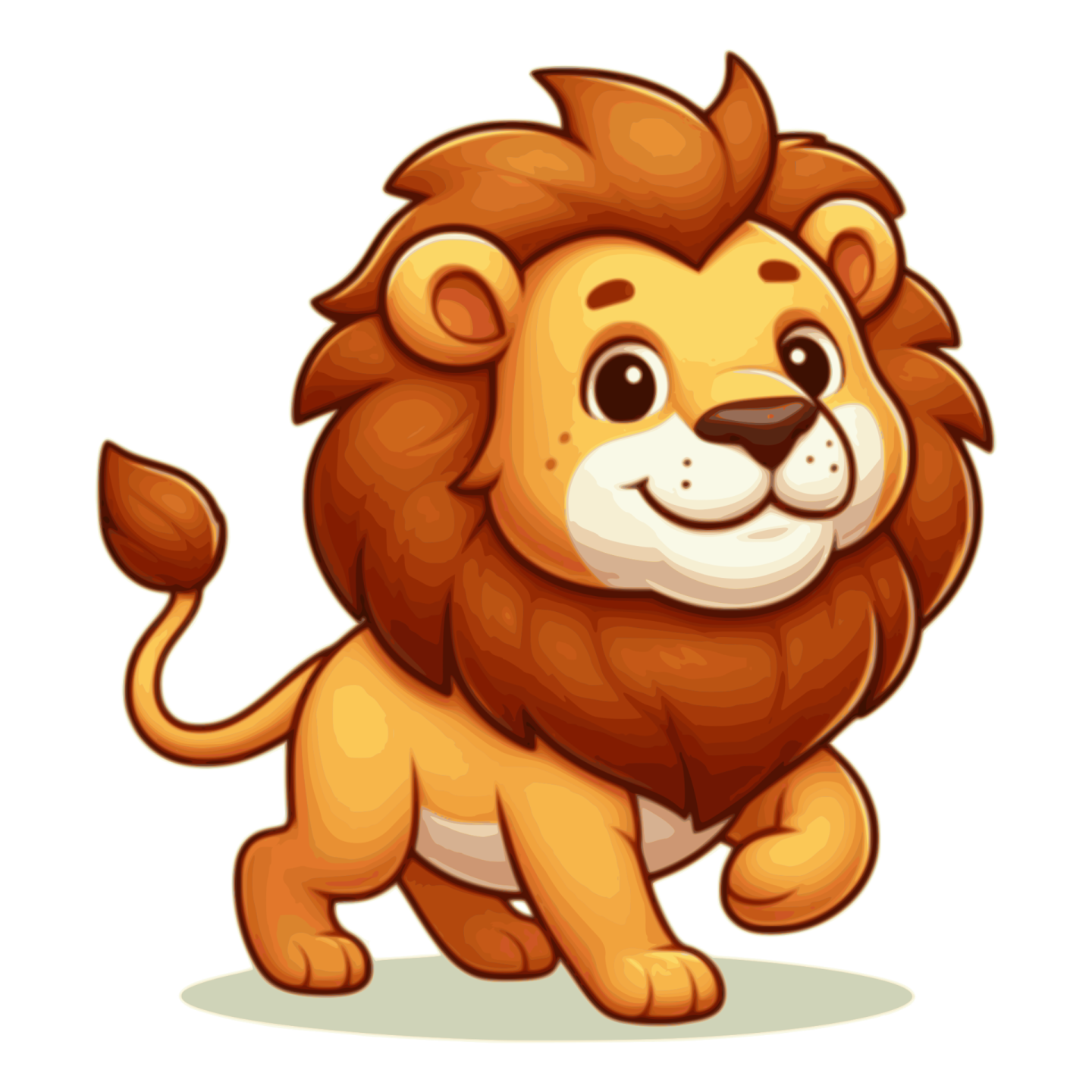 a cartoon lion with an angry look on his face