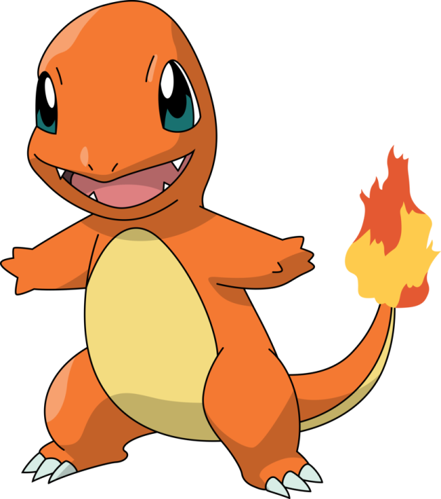 a cartoon of a red and yellow pokemon