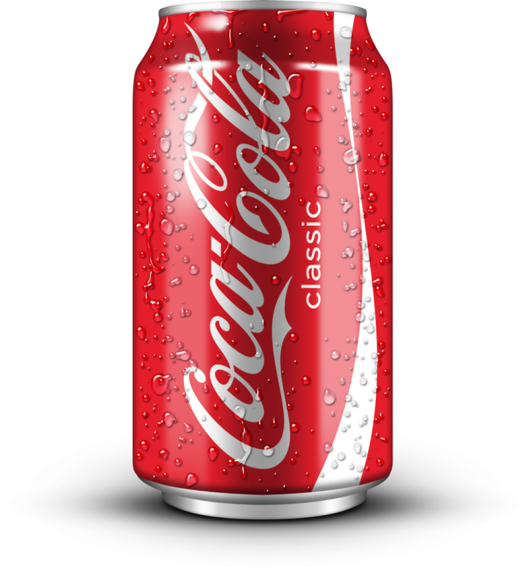 a can of coca cola on white background