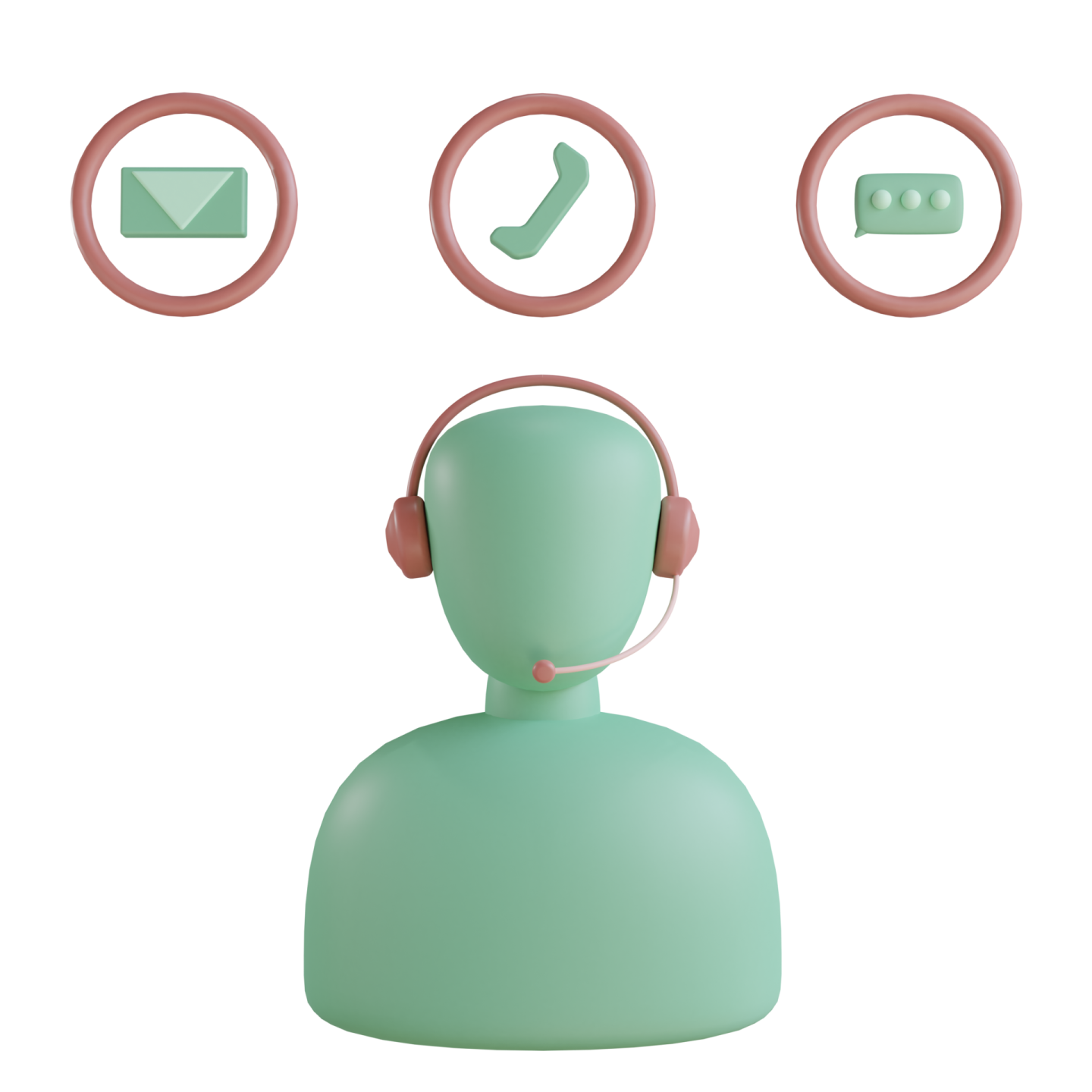 a person with headphones and various icons