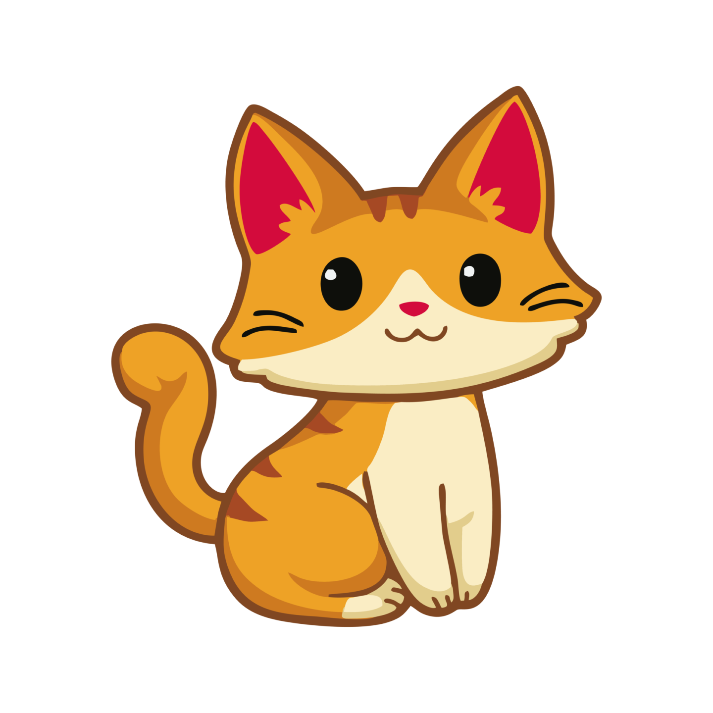 a cartoon cat sitting on the ground