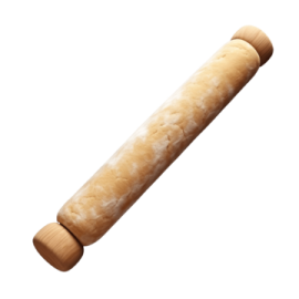a wooden rolling board on a white background