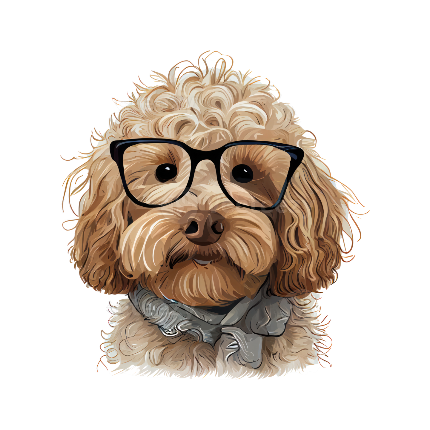 a dog with glasses and a bow tie