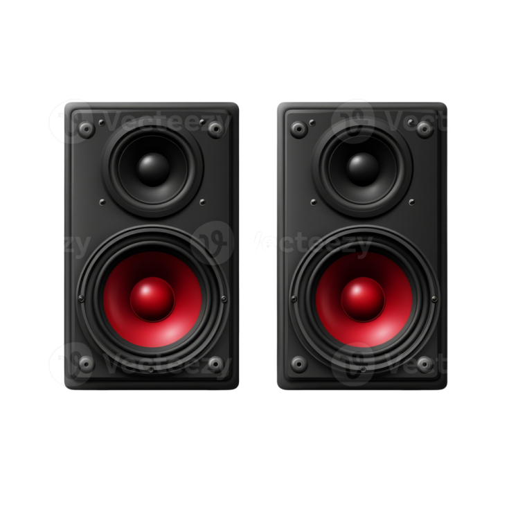 two speakers on a white background