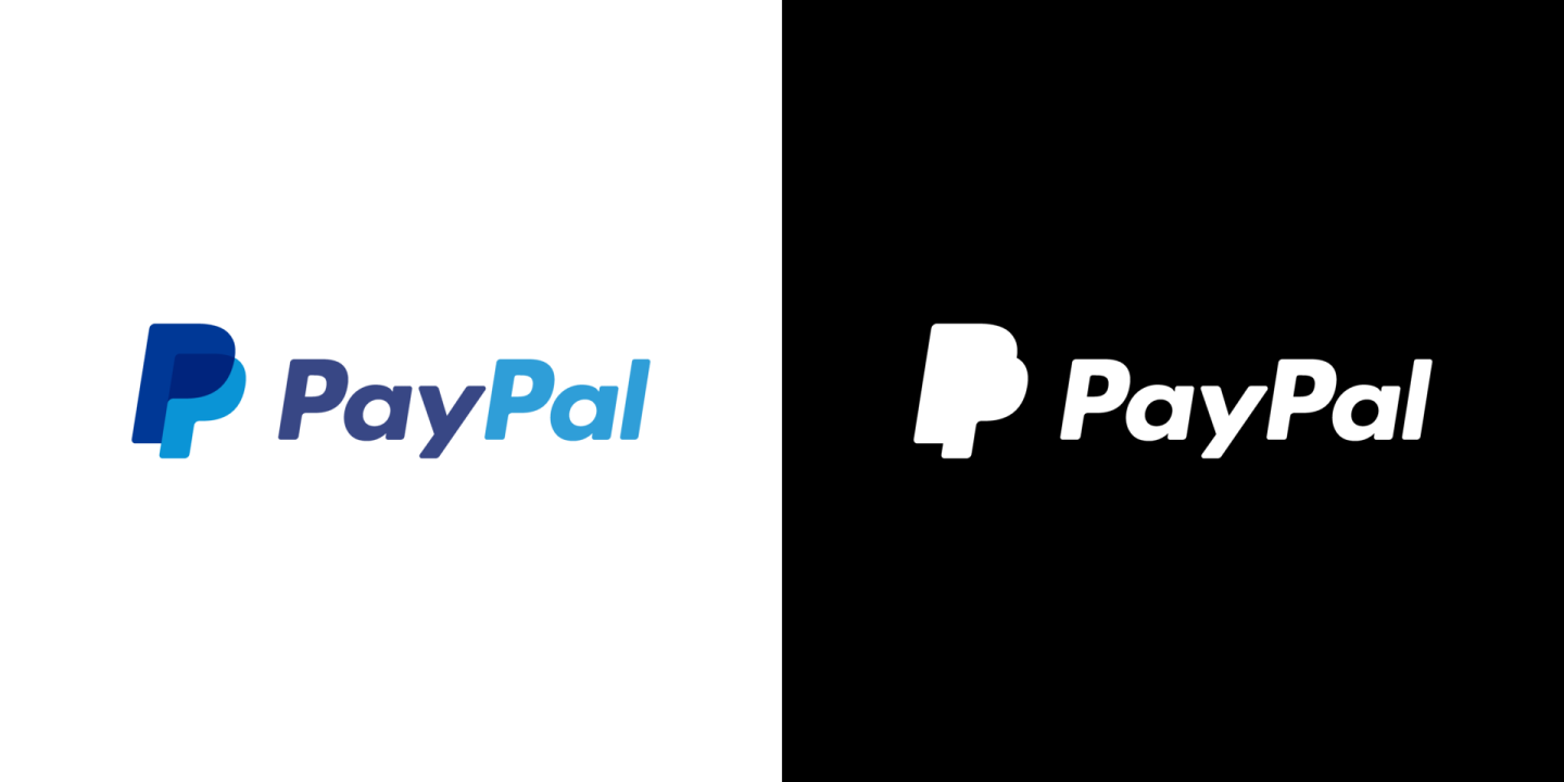 a black and white logo for paypal