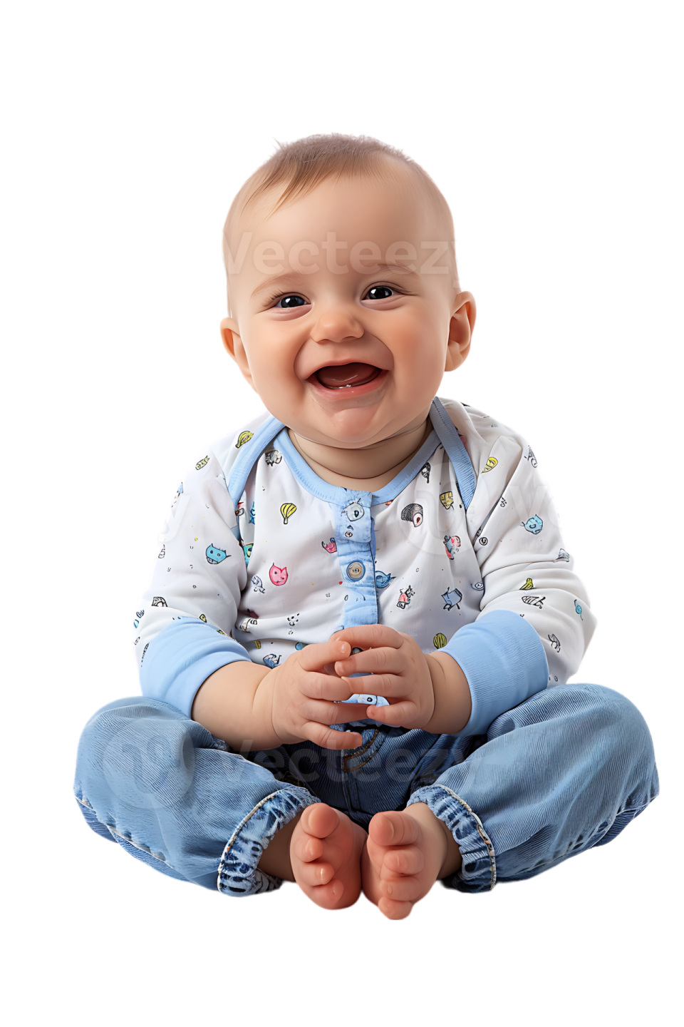 a baby sitting on the floor with his mouth open