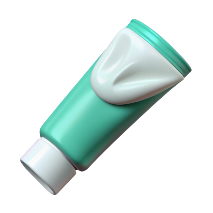 a tube of cream on a white background