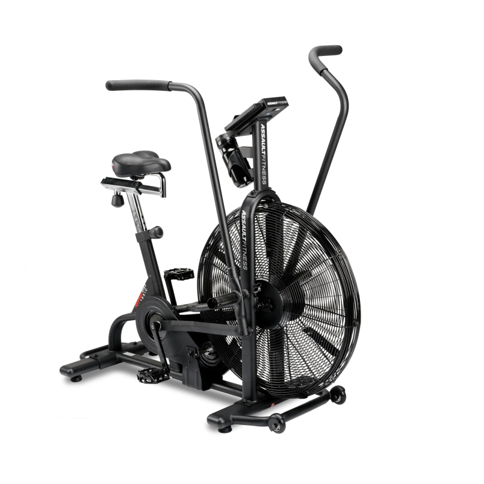 a stationary exercise bike on a white background