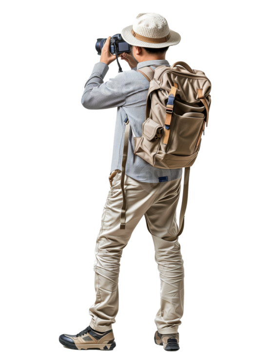 a man with a backpack on his back