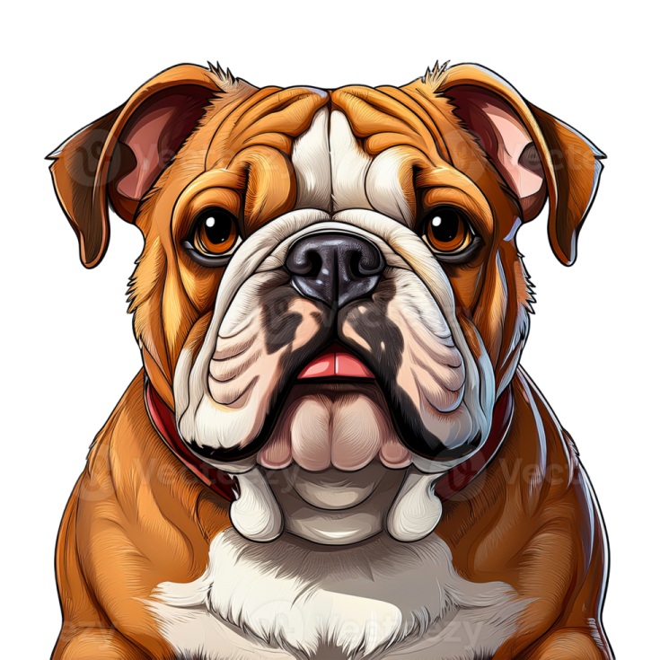 an illustration of a bulldog dog