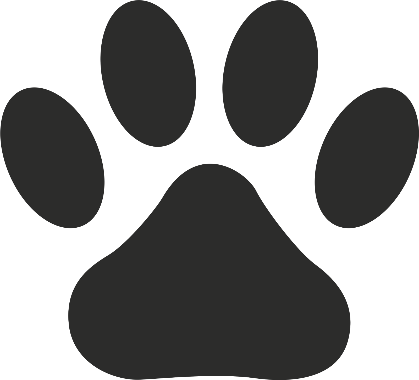 a black and white paw print