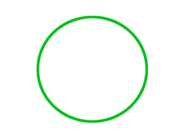 a green circle on a white background