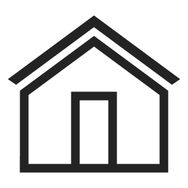 a black and white icon of a house