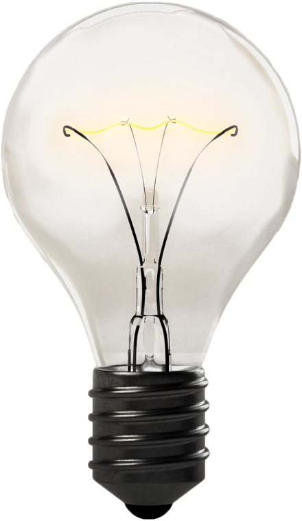 a light bulb on a white background