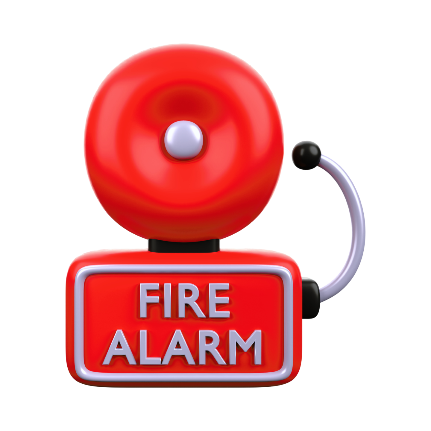 a red alarm with the word fire alarm on it
