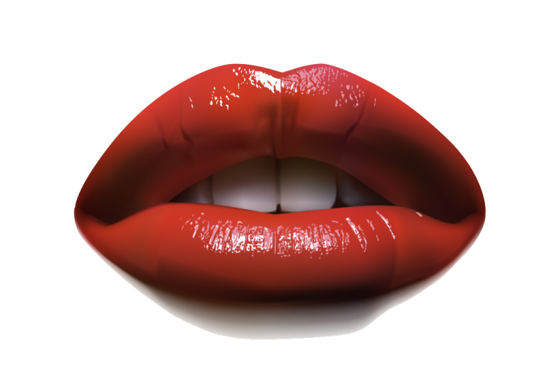 a woman's mouth with red lipstick on it
