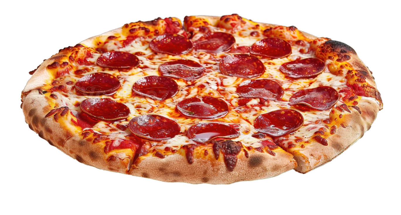 a pizza with pepperoni and cheese on it