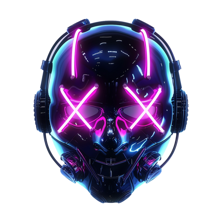 a helmet with neons on it