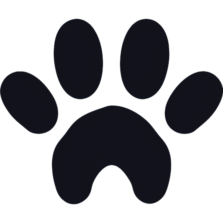 a black paw on a white background