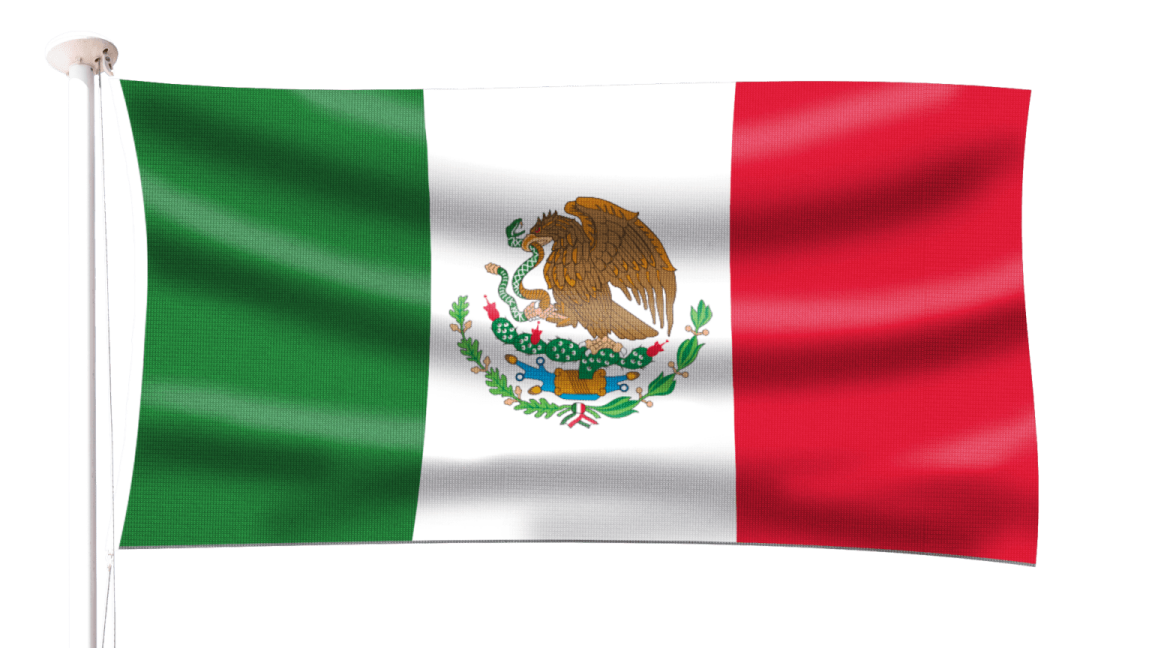 a mexican flag on a white background