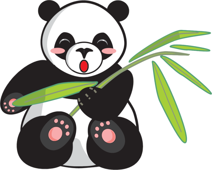 a panda eating bamboo leaves