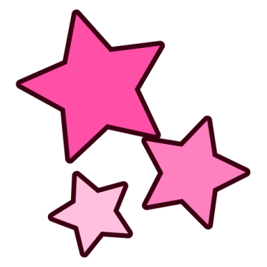three pink stars on a white background