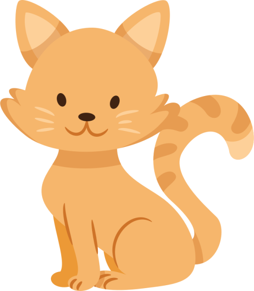a cartoon cat sitting on the floor