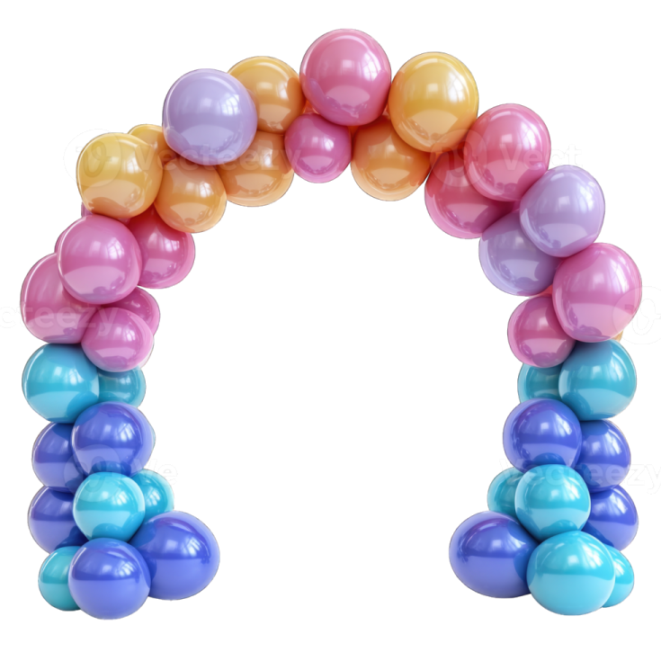 a colorful arch made out of balloons