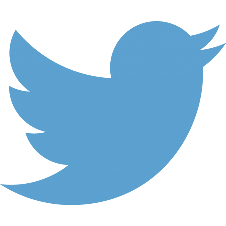 a blue twitter logo on a white background