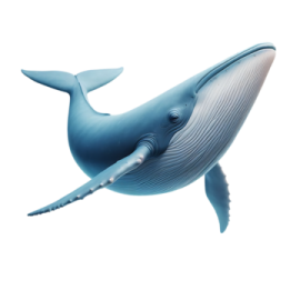 a blue whale swimming in the ocean