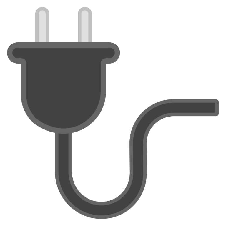 a black and white illustration of a plug