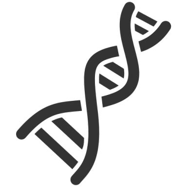 a black and white dna icon