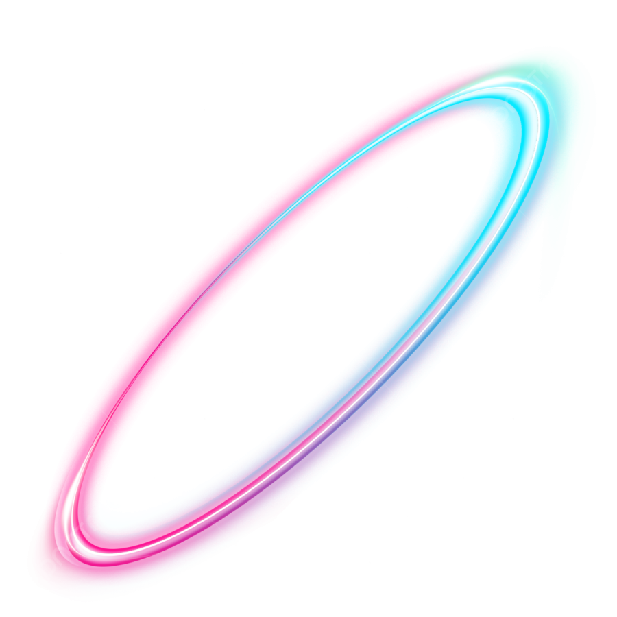 a pink and blue ring on a white background
