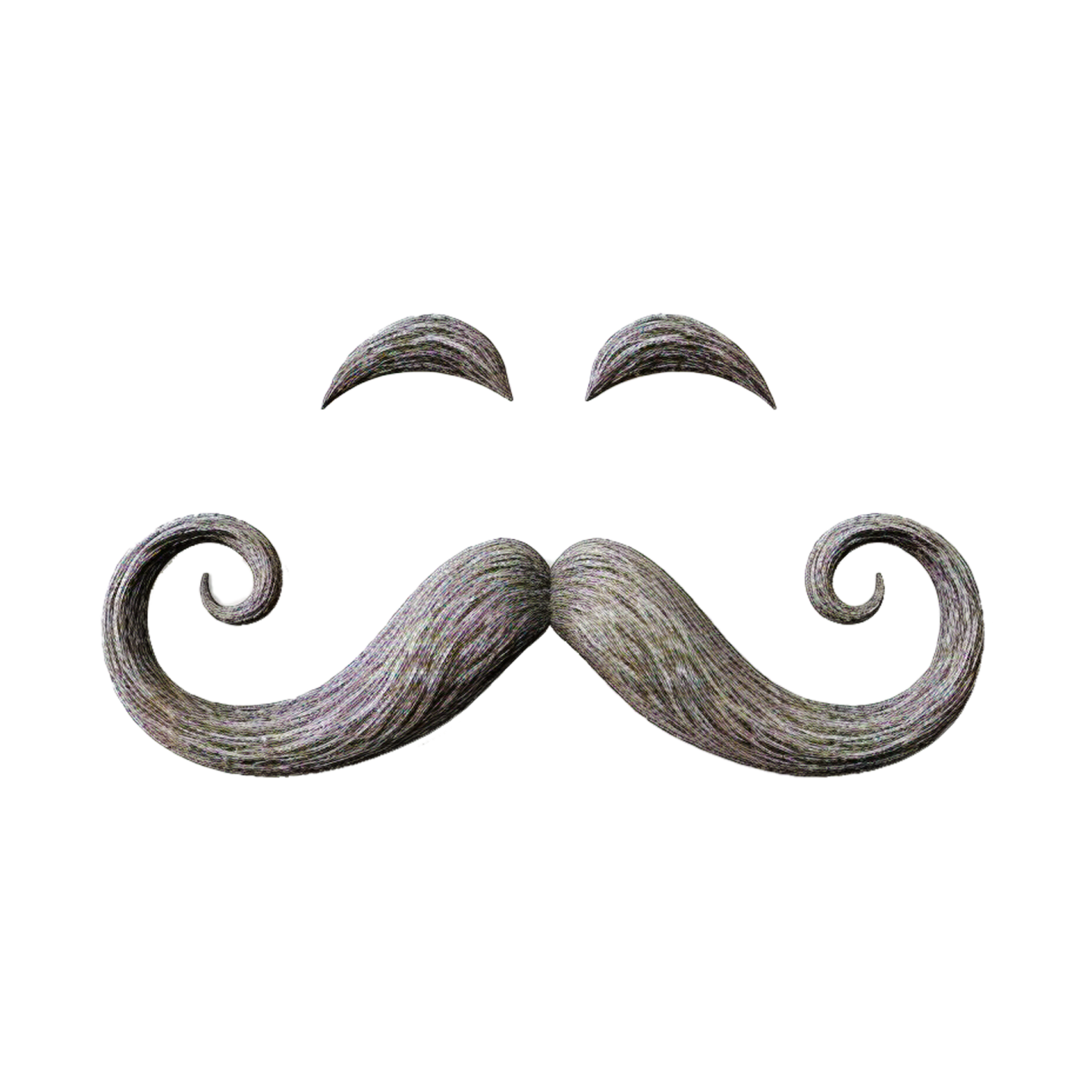 a black mustache on a white background