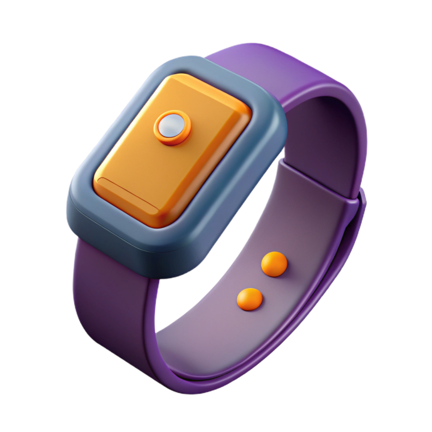 a purple and orange bracelet with an orange button