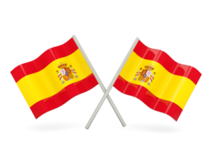 two spanish flags on a white background