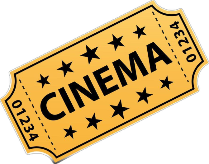 a yellow cinema ticket with stars