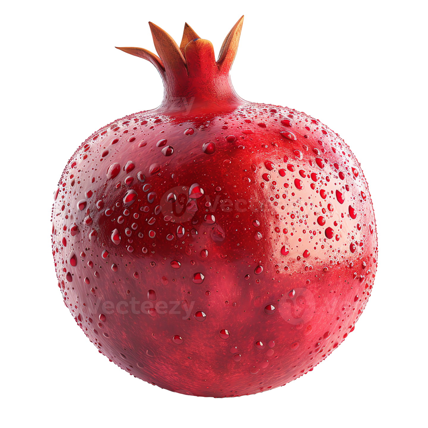 a red pome with water droplets on it