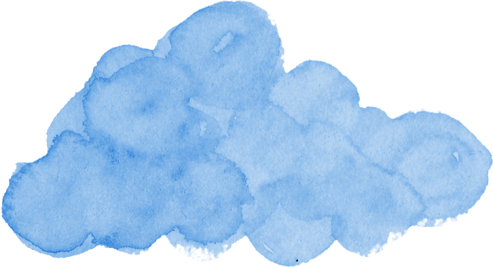 blue watercolor cloud png