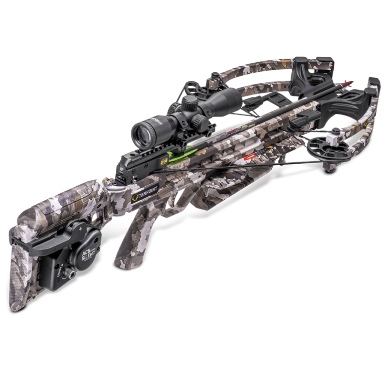 a crossbow crossbow with a scope attached to it