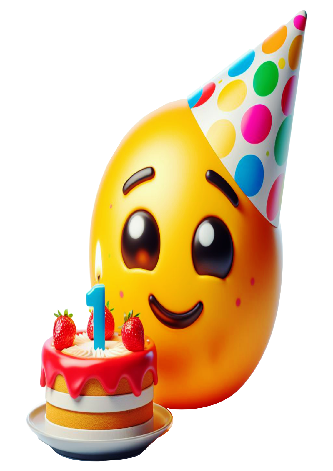 a birthday cake with a smiley face on it