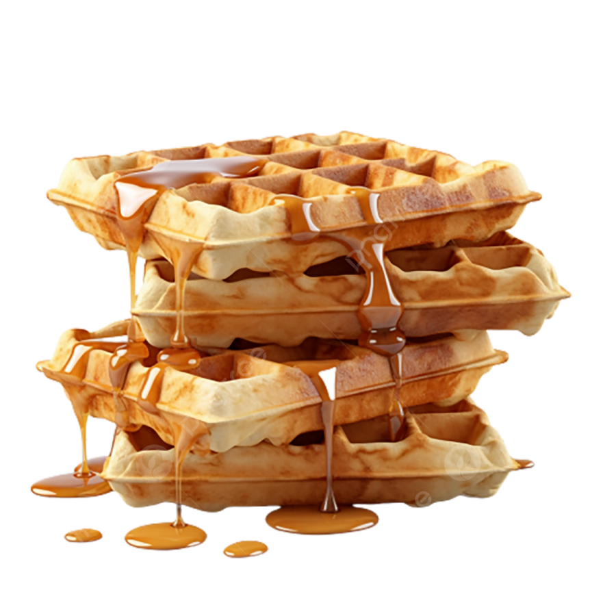 a stack of was with syrup on top