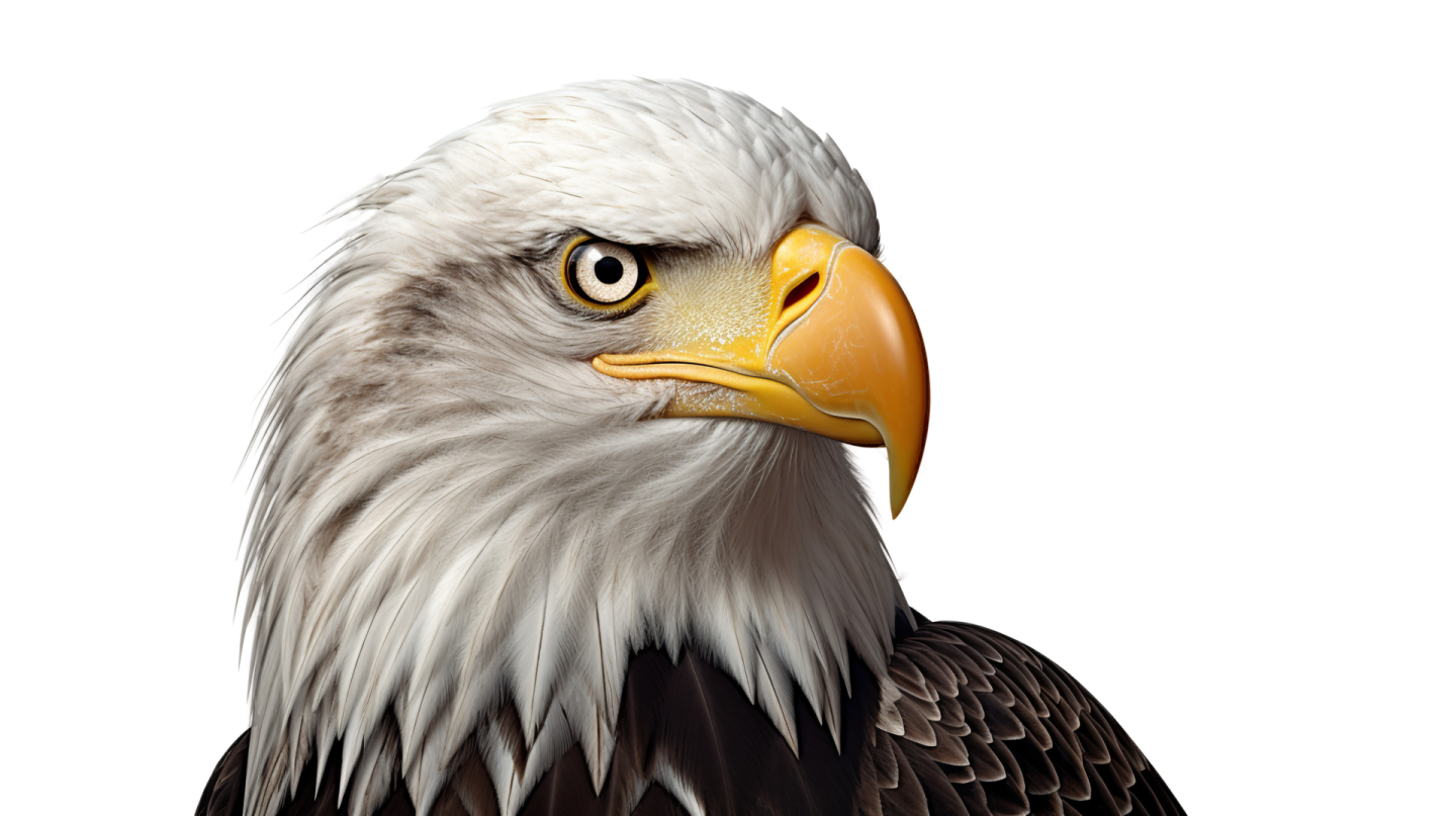 a close up view of an eagle's head